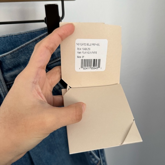 Mother Clare V. 27 NEW The Pleated Belle Prep Heel Jeans Playing in Paris - Picture 5 of 11